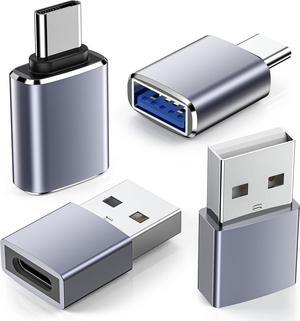 USB to USB C Adapter-4 Pack 2*Type C Female to A Male Charger Converter&2*USB C Male to USB FemaleOTG Adapter for iPhone 16 15 14 13 12 Pro Max Plus Apple Watch Ultra 8 9 AirPods iPad  S24