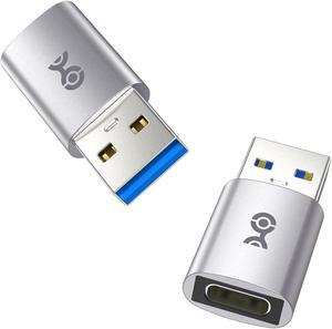 2-Pack 10Gbps USB to USB C Adapter for Fast Charging & High-Speed Data Transfer Reversible USBC Port USBA Male to USBC Female Adapter for iPhone 16/15 iPad Pro Galaxy S23