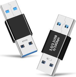 USB 3.0/3.1 Male to USB 3.0/3.1 Male Adapter (2 Pack) OTG 3.0/3.1 USB A to 3.0/3.1 USB A Adapter USB Connector Connection or Data Cable Extension USB3.0 Expansion Adapter