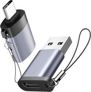 USB to USB C Adapter USB C Male to USB 3.0 Female 2 Pack Type C Female to A Male Charger ConverterUSB C Female to USB Male Adapter Compatible for Apple Watch Ultra 8 9 iPhone 15 Pro Max 14 13 12 OTG