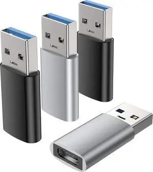 USB C to USB Adapter (4 Pack) USB C Female to USB Male 3.0 USB Type C Adapter Compatible with iPhone 15/14/13/12 iPad Pro/Mini/air  Galaxy S21 S22 Plus/Ultra MacBook/Laptop/Desktop