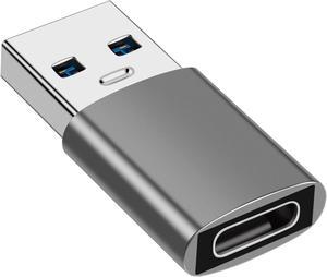 USB to USB C Adapter USB C Female to USB 3.1 Male Adapter USB Type C to USB A Adapter Compatible with iPhone 11 12 13 14 Pro Max  Galaxy S22 S21 S20 MacBook PC Laptop (Grey)