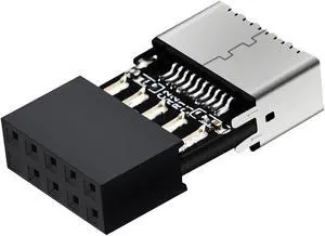 USB 2.0 to USB 3.2 Gen 1 Header Extension Adapter for Mainboard with Type E Key-A Female Front Panel Socket to 9 Pin Header Internal Conversion Adapter