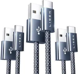 USB A TO USB C Cable [3.3ft+6.6ft+10ft 3 Pack] 3.2A Fast Charging Cord Type C Durable Braided USB C Cable Compatible with iPhone 15 Pro Carplay Android Auto  Galaxy S23 Google Pixel 7
