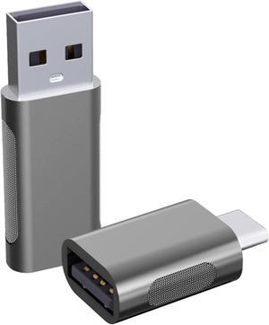 USB A to USB C and USB C to USB A OTG Adapter Gray 10Gbps Data Sync Zinc Alloy Type A/C Male to USB 3.2 Type C/A Female Converter for Charger USB C Cable PC Laptop Flash Drive ADT-ACG2