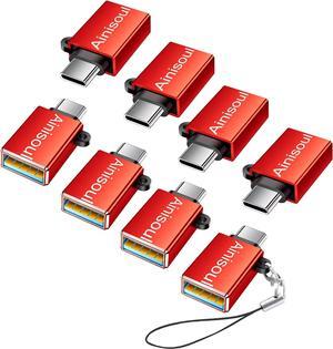 USB-C to USB Adapter 8 Pack USBC USB Adapter USB C Male to USB Female Adapter USBC to USB Adapter USB C to USB Adapter for iPhone 15 MacBook Pro iPad Pro and More Red