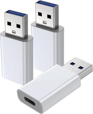 3Pack USB to USB C Adapter Typec to USB Adapter Charger Cable Converter OTG Charger Converter for iPhone 16/15/14/13/12 Pro Max Plus iPad 9/10 Air 5 Mini 6 Car  S24 S23 S22 Plus Ultra etc.
