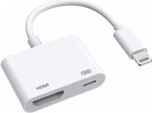 Apple MFi Certified Apple Lightning to HDMI Adapter for iPhone to TV 1080P Digital AV Adapter Sync Screen with Lightning Charging Port for iPhone 14 13 12 11 XS XR X 8 7 iPad to TV/Projector/Monitor