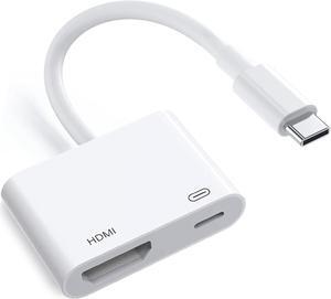 [MFi Certified] USB C to HDMI Adapter for iPhone 16 15 to TV 4K@60Hz Type-C to HDMI Adapter with 100W Fast Charging Port for iPhone 16/16 Plus/16 Pro/16 Pro Max/15 Pro Max to HDTV Projector Monitor