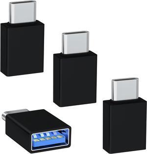 USB C to USB Adapter 4 Pack Type C Male to USB 3.0 Female OTG Converter Thunderbolt 4/3 to USB Adapter for iPhone 15 Pro Max Plus MacBook Pro Air  Galaxy iPad (Black)