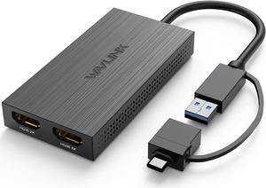 USB 3.0 or USB C to HDMI Adapter for Dual Monitors Dual 1080p@60Hz Universal Video Graphics USB to Dual HDMI Adapter for USB 3.0 or USB-C Thunderbolt 3/4 USB 4 Windows Mac OS