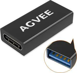 4 Pack USB-C Female to USB-A Female Bidirectional Adapter Type-C USBC 3.2 Gen 1 Coupler Extender Extension Converter Connector Black
