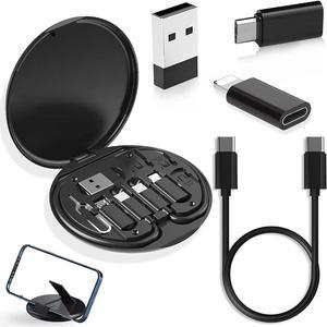 USB Adapter Micro USB Charging Cable with USB C Lighting Adapter Lighting to USB C Adapter Multi Charging Cable Storage Box Contains SIM Card Holder