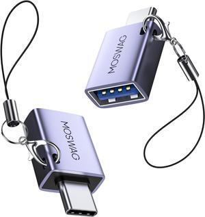 2 Pack USB C to USB Adapter USB 3.0 to Thunderbolt 3 OTG Adapter Compatible with iPhone 16 15 Max MacBook Pro Air Mac iPad Microsoft Surface Go Samsung S24 S23 S22