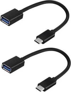 OTG USB-C 3.0 Adapter (2 Pack) Compatible with  Galaxy Tab S5e to Quick Multi-Use Functions to Backup Keyboard mice Thumb Drives Saves More (Black)