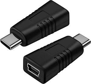 USB C Male to Mini USB Female Adapter [2 Pack] Suitable for in Car Dashcam Camera Etc