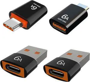 USB C to USB Adapter USB to USB C Adapter USB A to USB C Adapter 4pcs MixPack Type C to USB Adapter USB C Adapter for MacB0ok Pro iMac Computer and More USB-A USB-C Devices(Black)