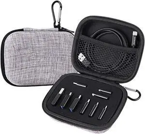 10Piece Type C Adapter Kit Compatible with Micro-USB/Type-C/USB/1 -p Hone Cable Foam Insert Travel Case with Carabiner Includes USB Type C Cable