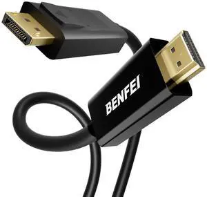 4K DisplayPort to HDMI Cable 1.8M Uni-Directional DisplayPort to HDMI Cable Gold Plated Cord for  HP   and Other Brands