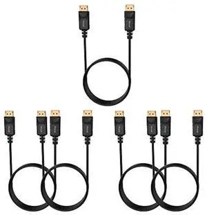 4K DisplayPort to DisplayPort Cable 6 Feet 5 Pack Gold-Plated High Speed Display Port DP Cable 1.2 (4K@60Hz 2K@144Hz) for Computer Desktop Laptop PC Monitor Projector & More