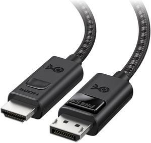 8K DisplayPort 1.4 to HDMI 2.1 Cable - 6ft / 1.8m with 4K 240Hz / 8K 60Hz Unidirectional Display Port to HDMI 2.1 Cable Supports RTX4080 RX7900 Not Work with PS5 Black