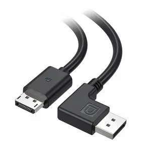 Right Angle DisplayPort 1.4 Cable - 10ft Support 8K 60Hz 4K 240Hz (Right Angle DisplayPort Cable 1.4) with FreeSync G-SYNC and HDR for Gaming Monitor PC 10 Feet