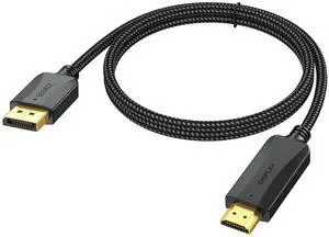 DisplayPort to HDMI Cable 4K 1.5 Feet Short DP (Display Port) to HDMI Cable Adapter Male to Male Support Video and Audio with UHD 4K 2K 1080P for Computer Monitor TV Projector-One Way