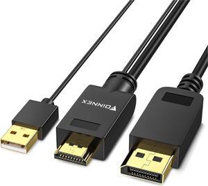 HDMI to DisplayPort Cable 6.6FT 4K@60Hz HDMI to DP Cable Unidirectioanl HDMI Display Port Cord Male to Male for HDMI Source to DP Display