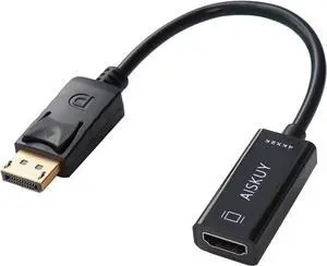 Displayport to HDMI Adapter 4k Display Port (DP) Male to HDMI Female Converter Compatible for Desktop Computer   HP Surface iMac