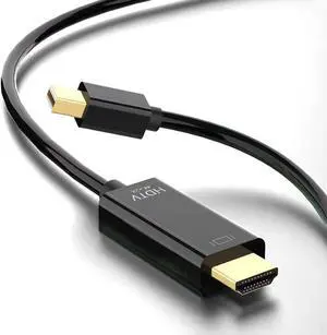 Mini DisplayPort to HDMI 6 Feet Cable 4K@60Hz Compatible with MacBook Air/Pro  Surface Pro/Dock Monitor Projector and More The Noodles are 1.8 Meters Long