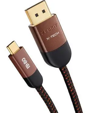 X-Tech 80Gbps 16K Bi-Directional Certified USB-C to Displayport 2.1 Cable, DP2.1 DP80 (5ft/1.5m) X-Tech 80Gbps 16K Bi-Directional Certified USB-C to Displayport 2.1 Cable, DP2.1 DP80 (5ft/1.5m)