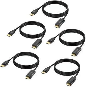 DisplayPort to HDMI Cable 3 feet 5-Pack 4K Display Port to HDMI Cables Uni-Directional DP to HDMI Cord for  Monitor Projector Desktop AMD  HP ThinkPad and More