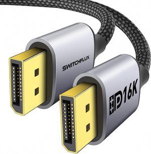 16K DisplayPort Cable 3FT [16K/8K 4K@240Hz 165Hz 144Hz 2K@240Hz] DP 2.1 Cord 48Gbps HDR10 HDCP DSC Display Port Cable for FreeSync G-Sync Gaming Monitor 4090/7900 Graphics Card PC
