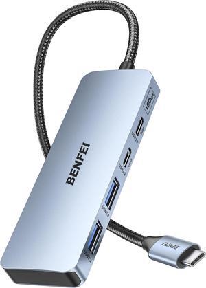 USB C Hub 10Gbps 4 Ports USB 3.2 Adapter with 2*USB-C and 2*USB-A 3.2 Ports Compatible for MacBook Pro/Air M2 M1 iPad  HP (Not Support Monitor)