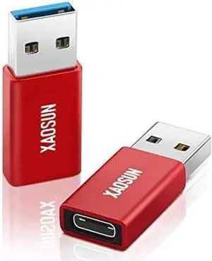 [10Gbps] USB C Female to USB Male Adapter (2-Pack) 3.1 USB A to USB C Adapter One-Sided SuperSpeed Data Sync & 100W Fast Charging For iphone 15 Plus Pro Max Laptop Charger Quest Link etc.