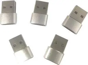 5Pack USB C to USB Adapter USB to Type C 3.0 A Male Adapter Charge Converter Laptops & Phones OTG Connector Type C Female to A Male Charger Converter (Sliver)