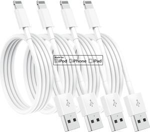 4 Pack [Apple MFi Certified] Apple Charging Cables 6ft iPhone Chargers Lightning Fast iPhone Charging Cord for iPhone 12/11/11Pro/11Max/ X/XS/XR/XS Max/8/7 ipad(White)