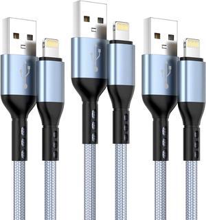 iPhone Charger 3pack 10FT Apple MFi Certified Long Lightning Cable Fast Charging Nylon Braided USB Charging Cable High Speed Transfer Cord for iPhone 14 13/12/11 Pro Max/XS MAX/XR/XS/X/8/7/Plus/6S