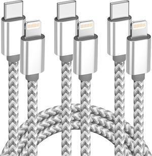 USB C to Lightning Cable 3Pack 6 FT Apple MFi Certified iPhone Fast Charger Type c to Lightning Cable Nylon Braided iPhone Cord for iPhone 13 12 11 Pro Max Xr Xs 8 7 6 Plus and More