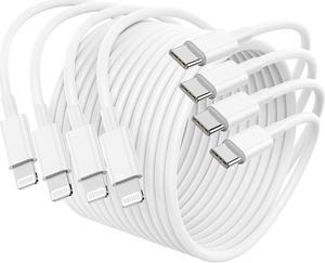 4Pack USB C to Lightning Cable 6FT Fast Charging Cord for iPhone 14 Replacement for Apple Original Charger Cable for iPhone 14 13 12 11 Pro 11 XS MAX XR 8 7 6s Plus