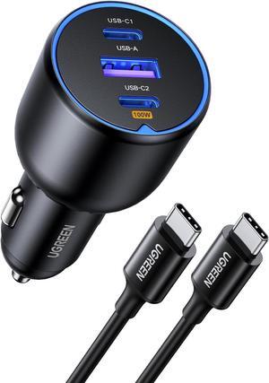 130W USB C Car Charger PD 100W +PD 30W Type C Car Charger Adapter Fast Charging Car Charger Compatible with iPhone 16 16 Plus 16 Pro 16 Pro Max Galaxy S24 S23 Ultra iPad MacBook and More