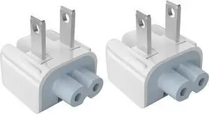 Mac Duckhead AC Power Adapter Wall Folding Plug US Charger Adapter Standard Plugs Converter Duck Head Replace for A-pple MacBook/Mac iBook/iPhone/Ipad/iPod etc (2 Packs)