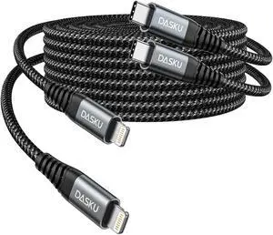 USB C to Lightning Cable 6FT 2Pack iPhone Charger Fast Charging Nylon Braided Long [Apple MFi Certified] Type C iPhone Charging Cord Compatible with iPhone 14/13/12/11/Pro/MAX/X/8/7/iPad and More