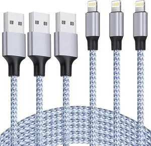 iPhone Charger 3pack 6ft MFi Certified Best New Nylon Braided Lightning Cable Cell Phone Fast Charger Cord Compatible with iPhone14/13/12/11Pro Max/XS/XR/X/8/7/6/5/SE/iPad More