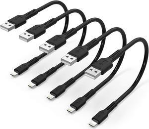1ft iPhone Charge Cable Short 5Pack USB to Lightning Cord for Fast Charging Stations 1 Foot Compatible with Apple iPhone 12 11 Pro Max Xs 8 7 6 5 Plus iPad Air/Mini
