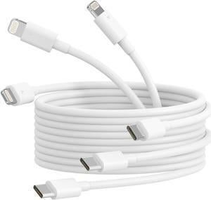 USB C to Lightning Cable 3Pack 6ft [Apple MFi Certified] iPhone Fast Charging Type c to Lightning Cable for iPhone 14/13/12/11/XS/8 and More