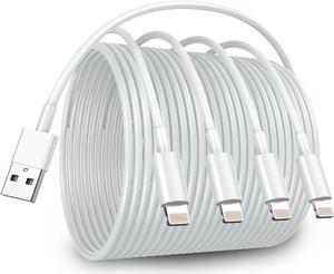 iPhone Charger Cord [MFi Certified] 6ft 4Pack Original USB to Lightning Cable Fast Charging for iPhone 14/13/12/11 Pro/11/XS MAX/XR/8/7/6s Plus iPad Pro/Air/Mini iPod Touch -White
