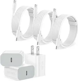 for iPhone Charger Fast Charging 3Pack USB-C Wall Charger Block with 6FT USB C to Lightning Cables Compatible for iPhone 14/14 Pro/14Pro Max/13/12/11/Xs Max Type C Charge