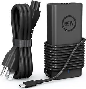 65W USB-C  Laptop Charger for  XPS 13 and  Latitude Charger 3340 3440 3540 3550 5420 5430 5520 5320 5340 5440 5550 7440 7490 7640 7410 7310 2-in-1 9440 2in1 Laptop - Power Cord Included