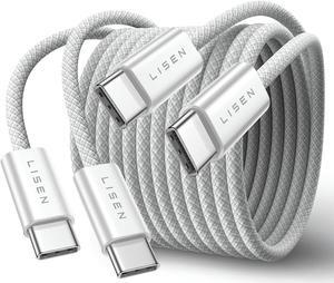 USB C to USB C Charger Cable 60W 2-Pack 6.6ft Type C Charging Cable Cord Fast Charging USBC to USBC Cable for iPhone 15 Pro Max Plus  S23 S22 Note 20 Ultra iPad Pro Air Mini MacBook Air